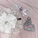 Bunny Popo Doll Keyring (blue silver)
