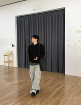 No.1649 crop u KNIT zipper CD (3color)