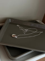 [92.5 silver] ウォータードロップロングネックレス