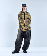 87-STAN082 Vintage Plaid OverFit Pocket Long-Sleeved Check Shirt
