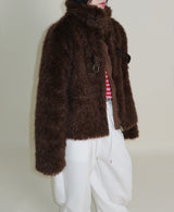 Rachel Two-Belt Detail Short Length Fur Jacket (Lining Quilted)