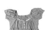 [Scrunch SET ] Unru Puff Shirring Layered Button Blouse