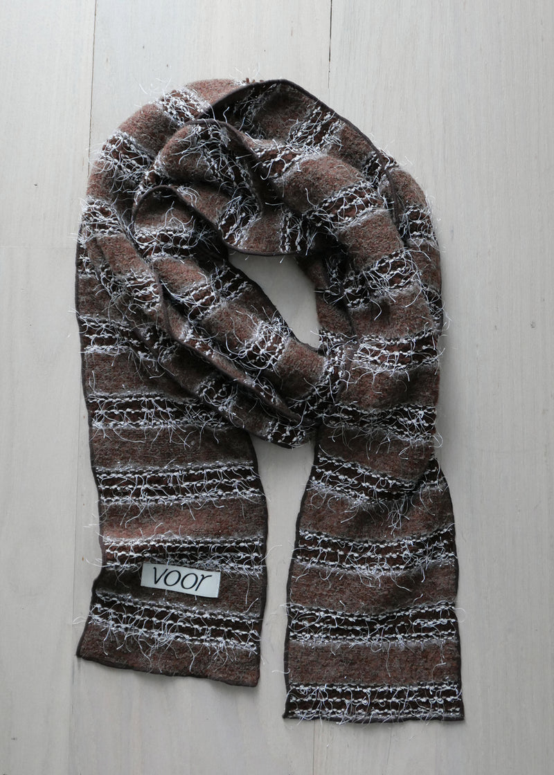 Sof Knit Long Muffler_Melange Brown