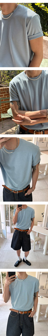 [S/S] クーリングライクニットハーフTシャツ(10color)