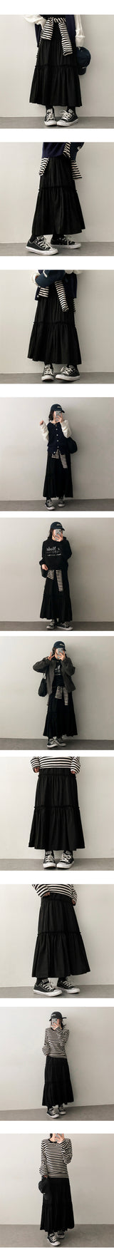 Beads banding cancan long skirt