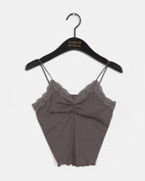 Wenme Lace Shirring Layered Sleeveless