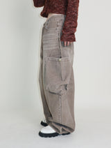 Square pocket balloon fit corduroy pants