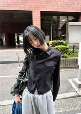 アシンメトリーストライプシャツ