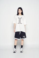 25SS ストライプラビットショートスリーブTシャツ クリーム