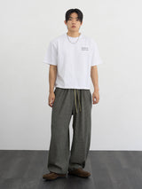 Lettering heavy crop half-sleeves 3color
