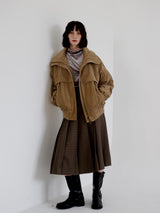 CORDUROY HIGH NECK BROWN JUMPER