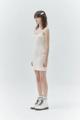 KIRSH PLAIN CHERRY SLIM FIT SLEEVELESS DRESS - WHITE