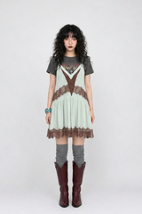 ISABEL LACE CHIFFON MINI DRESS