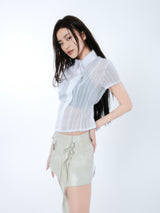 PLEATES WRAP SKIRT [IVORY]