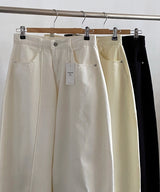 コットピンタックビッグワイドレッグサマーコットンパンツ 3 Colors
