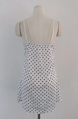 SATIN DOT LACE BUSTIER MINI DRESS (WHITE, BLACK 2COLORS!)