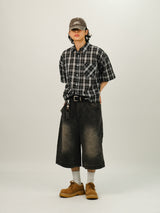 GM Check Overfit Half Shirts