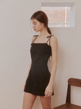 レースフリルミニドレス (Black)