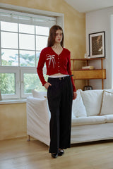 LUCID RIBBON CARDIGAN / RED