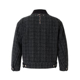 BEADED PIPE EMBROIDERY CROSS JACQUARD DETROIT JACKET