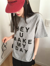 HeyyouレターリングショートスリーブTシャツ