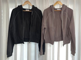 waffle hood zip-up