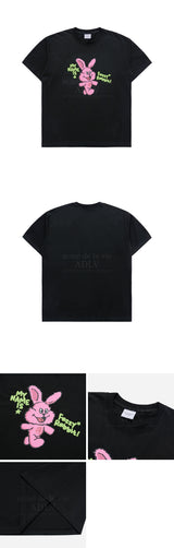 [24SS] MY NAME IS FUZZY RABBIT SHORT SLEEVE T-SHIRT BLACK