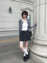 Lumpy Rib Round Slim Fit Long Sleeve Cardigan