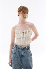 GAGA RIBBON BUSTIER / BEIGE