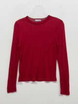 Ocean Tencel See-through Round Neck T-shirt