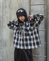 Philly loose fit checked hoodie jacket