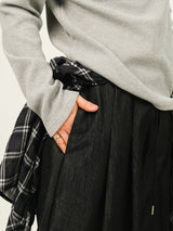 SE Non-fade Check Layered Denim Pants