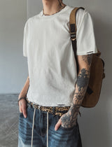 エビーダメージクロップショートスリーブTシャツ