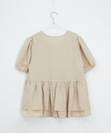 Pombo Tiered Frill Over Fit Short Sleeve Puff Blouse