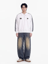 1980 star track collar half zip-up (2color)