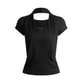 Elara Halter Drape Top