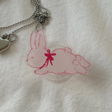 [Mademoment]ファジーリボンバニーアクリルスマートトック