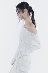 JENNIE BUTTONED TOP ivory