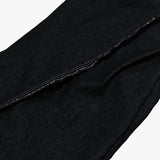 layered deconstructed denim pants_black