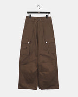 Zon pintuck wide cargo cotton pants