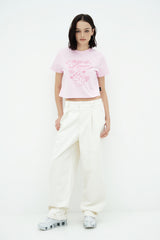25SS ウーマンオパンチュウサギクロップ半袖Tシャツ ライトピンク