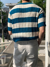 LMN ツイスティドドーナツパターンドクール半袖ニット(5 colors)
