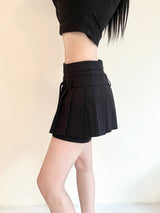 1060. Ribbon wrap pleats mini sk (2color)