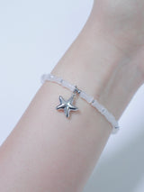 All surgical steel milky gemstone star bracelet