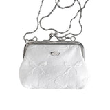 ピュアホワイトリボンフレームミニバッグ (handmade bag)
