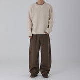 Contrast Stitch Round Knit