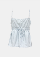 Margaret Stripe Shirred Sleeveless Top
