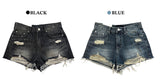 Ash & Ocean Damage Washing Denim Shorts (2 colors)