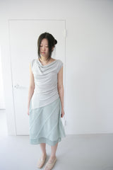 drape off-shoulder sleeveless top(3colors)