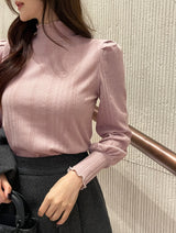 シャネパフリブフリルハイネックTシャツ
